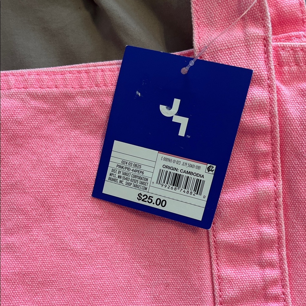 JoyLab Hot Pink Canvas Tote Bag - Picture 3 of 6